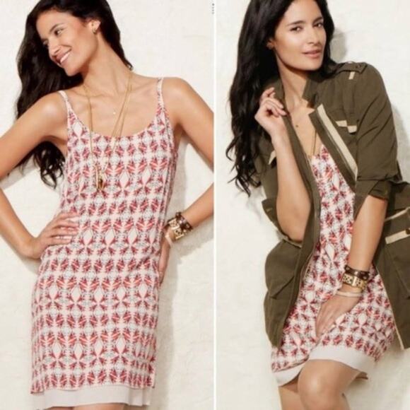 Cabi #870 Batik slip dress red cream print WOMEN’S SIZE XS spaghetti strap - Picture 1 of 8
